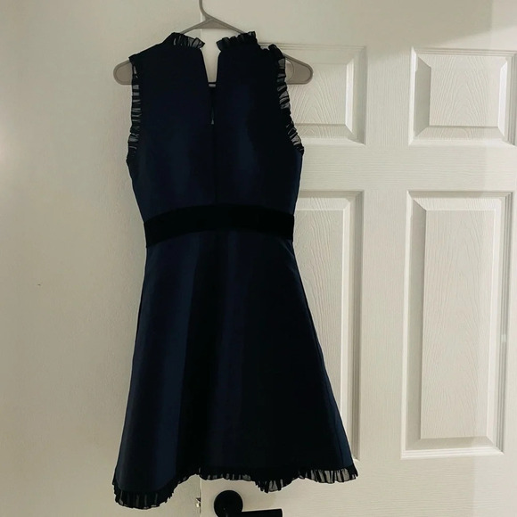 Kate spade velvet bow fit & flare navy dress - Picture 8 of 9